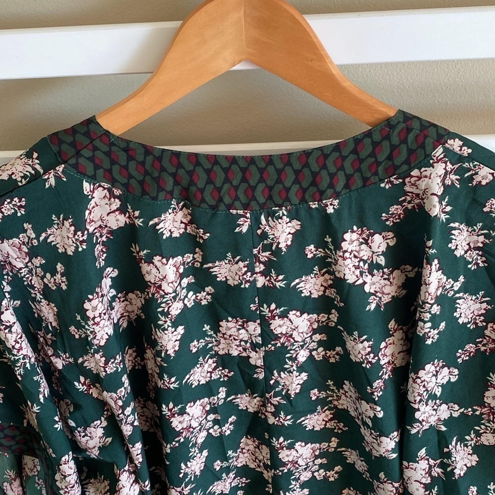 Steve Madden In Full Bloom Floral Draped Kimono Military Green One Size - Picture 8 of 10